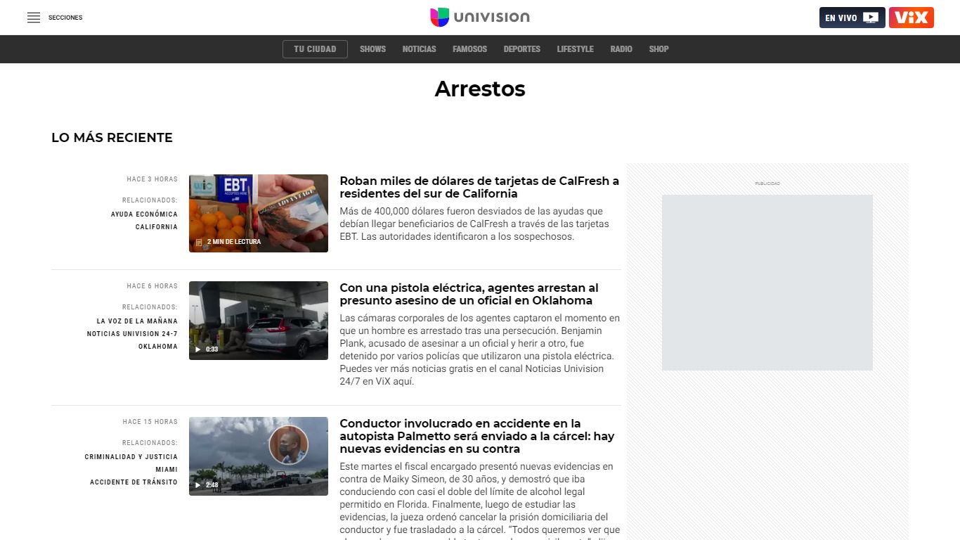 Arrestos: Últimas noticias, videos y fotos de Arrestos | Univision